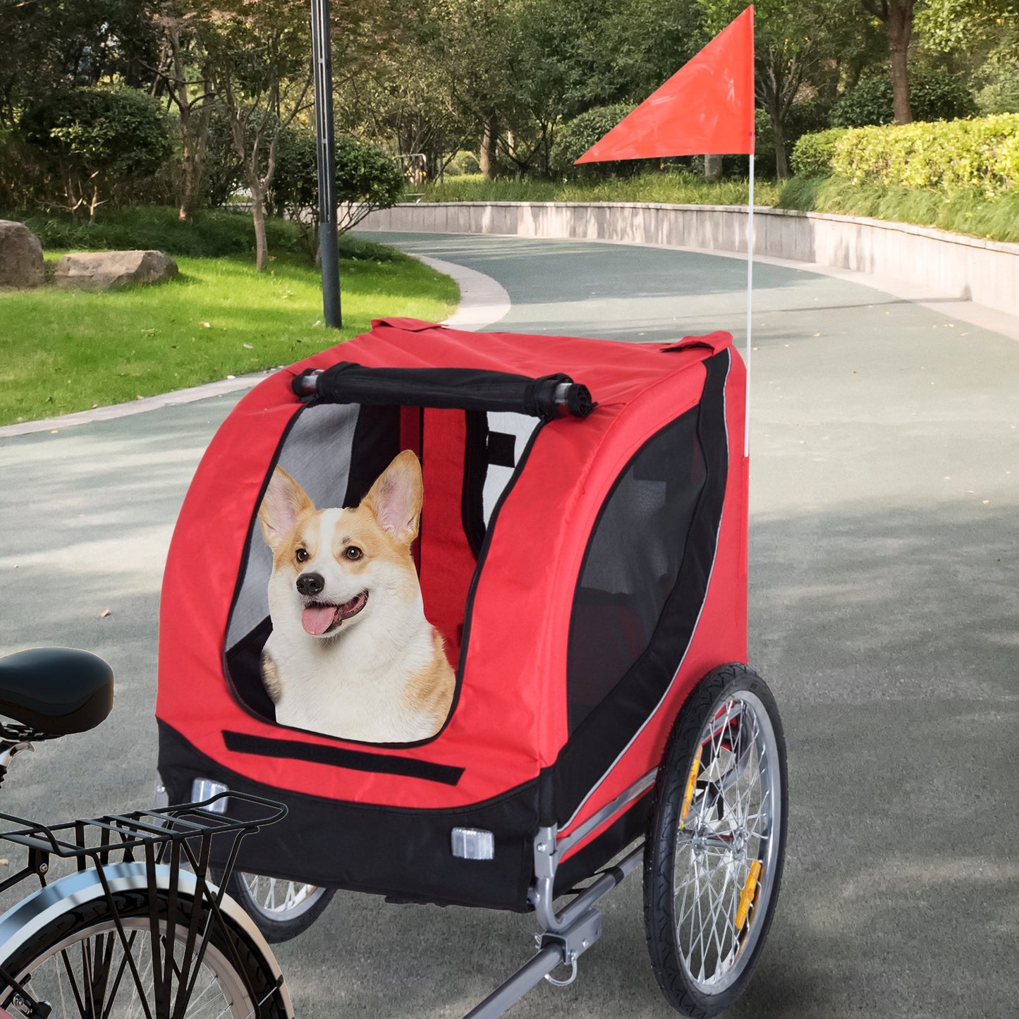 Foldable Pet Bike Trailer – Comfortable and Secure Bicycle Carrier for Dogs and Cats