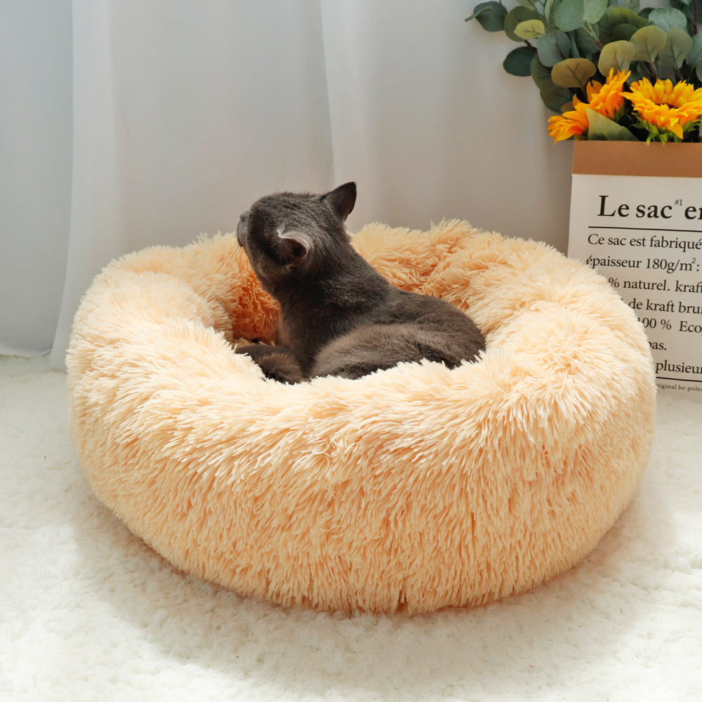 Cozy Round Fleece Pet Bed – Ultimate Comfort for Cats and Dogs