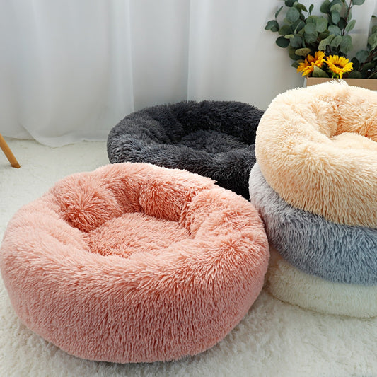 Cozy Round Fleece Pet Bed – Ultimate Comfort for Cats and Dogs