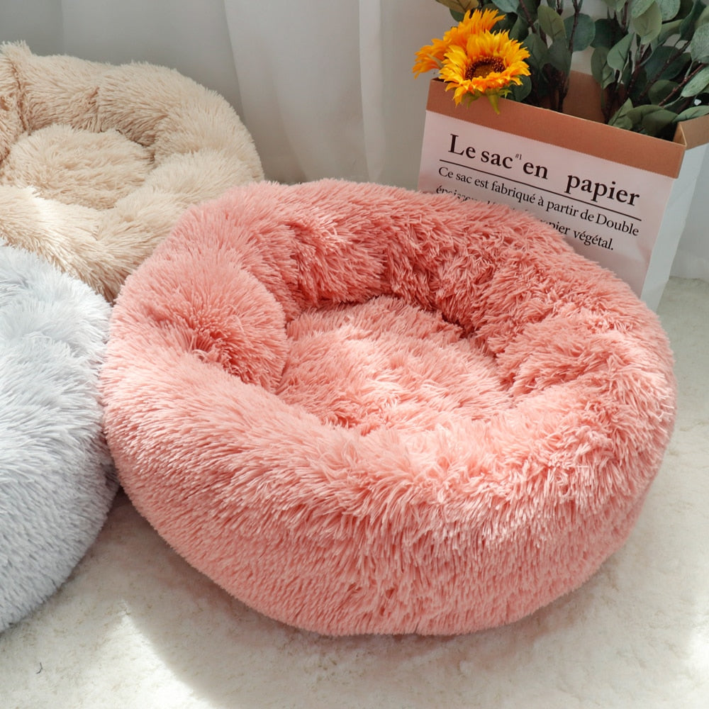 Cozy Round Fleece Pet Bed – Ultimate Comfort for Cats and Dogs