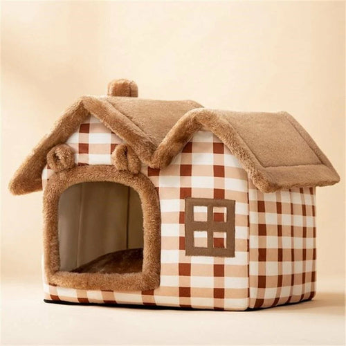 Cozy & Convenient – Plush Pet House with Removable Roof for Ultimate Comfort